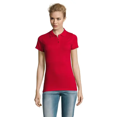 Maglietta polo da donna colori assortiti a maniche corte taglio aderente 100% cotone 180gr