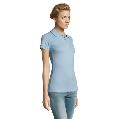 Maglietta polo da donna colori assortiti a maniche corte taglio aderente 100% cotone 180gr