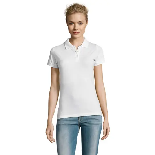 Maglietta polo da donna colori assortiti a maniche corte taglio aderente 100% cotone 180gr