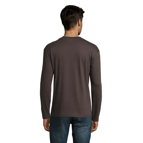 Maglietta da uomo a maniche lunghe colori assortiti a girocollo taglio regolare 100% cotone semipettinato 150gr