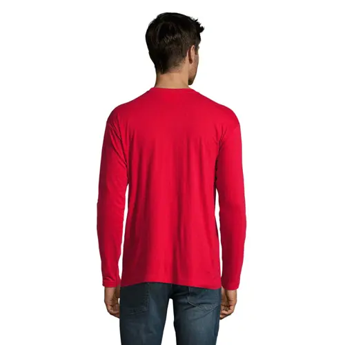 Maglietta da uomo a maniche lunghe colori assortiti a girocollo taglio regolare 100% cotone semipettinato 150gr