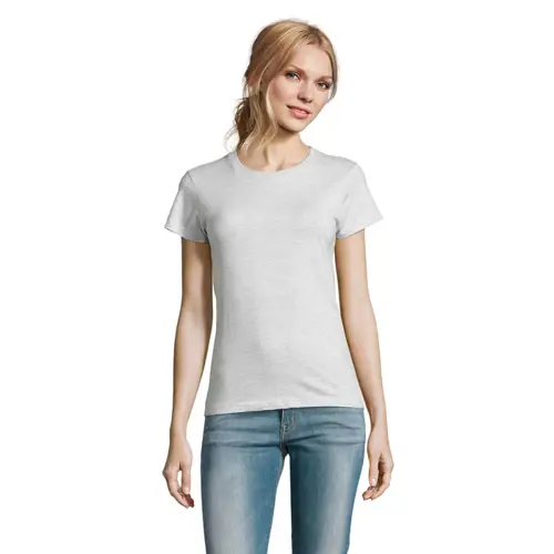 T-shirt da donna colori assortiti a girocollo taglio sfiancato 100% cotone 190gr