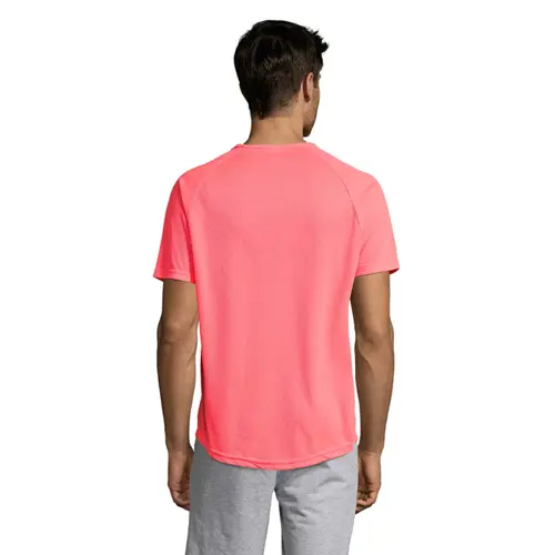 T-shirt da uomo sportiva colori assortiti a girocollo con maniche taglio raglan in poliestere traspirante 140gr
