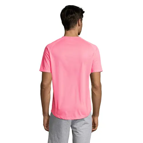 T-shirt da uomo sportiva colori assortiti a girocollo con maniche taglio raglan in poliestere traspirante 140gr
