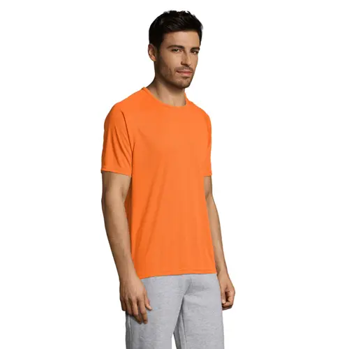 T-shirt da uomo sportiva colori assortiti a girocollo con maniche taglio raglan in poliestere traspirante 140gr