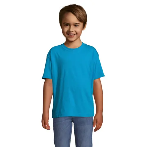 T-shirt da bambino unisex colori assortiti a girocollo taglio regolare 100% cotone 150gr