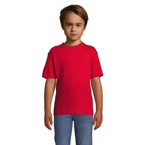 T-shirt da bambino unisex colori assortiti a girocollo taglio regolare 100% cotone 150gr