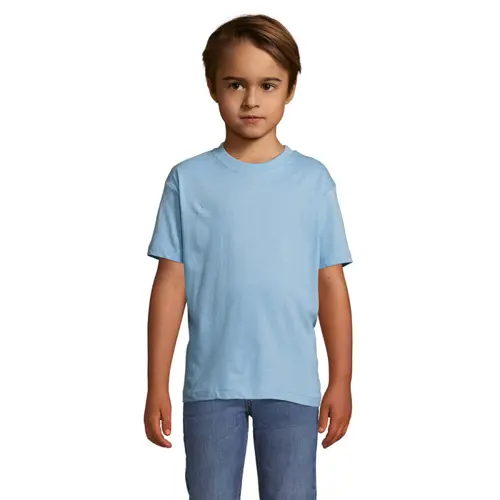 T-shirt da bambino unisex colori assortiti a girocollo taglio regolare 100% cotone 150gr