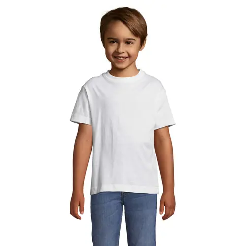 T-shirt da bambino unisex colori assortiti a girocollo taglio regolare 100% cotone 150gr