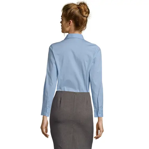 Camicia SOL'S EDEN da donna a maniche lunghe in cotone elasticizzato da 140gr