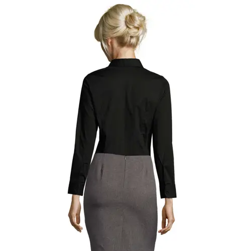Camicia SOL'S EDEN da donna a maniche lunghe in cotone elasticizzato da 140gr