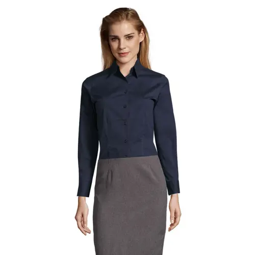 Camicia SOL'S EDEN da donna a maniche lunghe in cotone elasticizzato da 140gr
