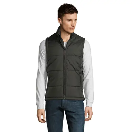 Gilet unisex trapuntato in poliestere con zip e 2 tasche 210gr