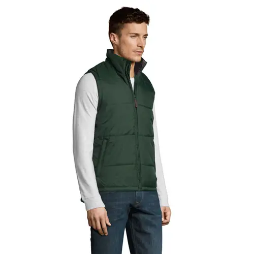 Gilet unisex trapuntato in poliestere con zip e 2 tasche 210gr