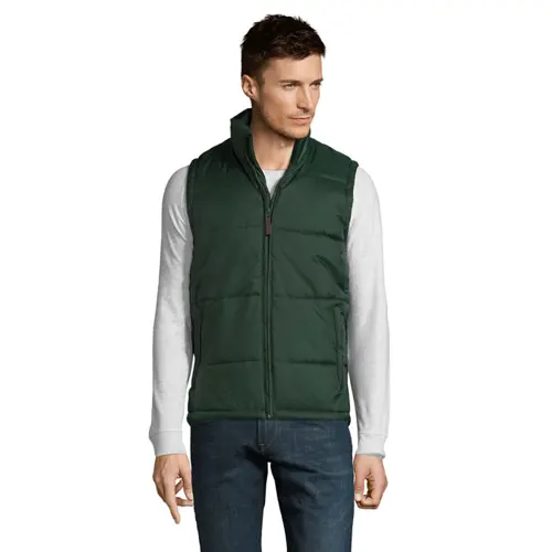 Gilet unisex trapuntato in poliestere con zip e 2 tasche 210gr