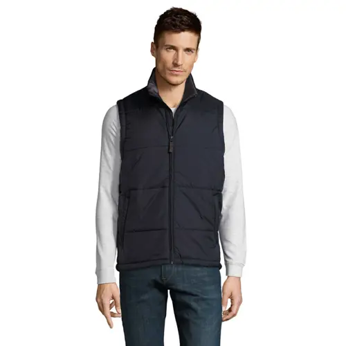 Gilet unisex trapuntato in poliestere con zip e 2 tasche 210gr