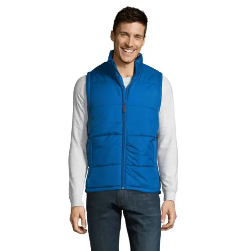 Gilet unisex trapuntato in poliestere con zip e 2 tasche 210gr