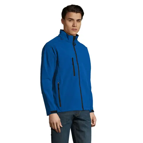 Giacca softshell da uomo colori assortiti impermeabile e traspirante taglio aderente in poliestere 340gr