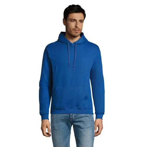 Felpa da adulto unisex colori assortiti con cappuccio e tasca a marsupio taglio aderente in cotone e poliestere 280gr