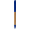 Penna in bambù con puntale e clip in plastica colorata in coordinato con meccanismo a scatto e refill nero