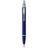 Penna a sfera Parker in alluminio in colore blu con meccanismo a scatto in confezione regalo e refill blu