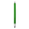Penna a sfera in plastica verde con punta touch e meccanismo a scatto e refill nero