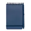 Blocco notes A6 con pagine a righe e copertina rigida in plastica riciclata e penna a sfera refill nero