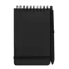 Blocco notes A6 con pagine a righe e copertina rigida in plastica riciclata e penna a sfera refill nero
