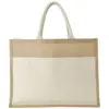 Shopper in juta e tela da 320gr con tasca frontale da 18L 45x12x35cm