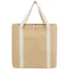  Borsa termica in juta laminata da 19L con tasca anteriore e manici in cotone 32x19x32cm
