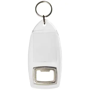 Portachiavi trasparente con apribottiglie e inserto 40x32mm