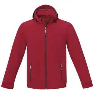 Giacca softshell da uomo impermeabile a tre strati con cappuccio staccabile interno in micropile