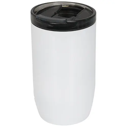 Bicchiere termico in acciaio inox con coperchio e isolamento sottovuoto in rame presentato in confezione regalo da 380ml