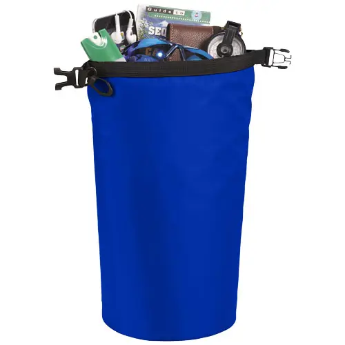 Sacca da 10l impermeabile in poliestere con chiusura ad avvolgimento con fibbia in plastica 20x45cm