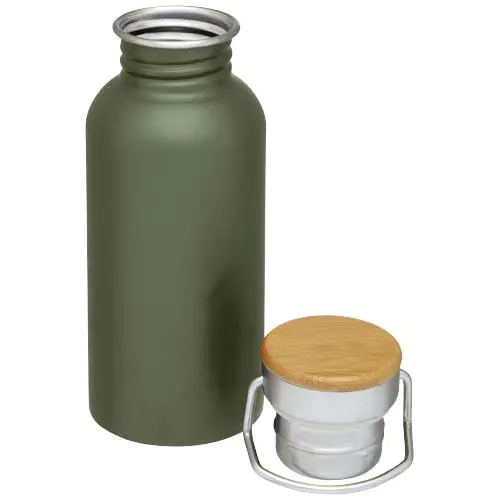 Borraccia in acciaio inossidabile da 550 ml con tappo a vite in bambù 