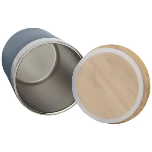 Bicchiere termico in acciaio inox con isolamento sottovuoto in rame e coperchio in bambù da 300ml