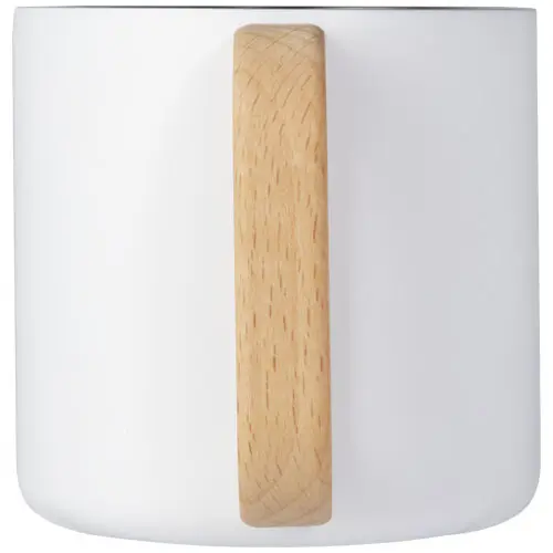 Tazza in acciaio inox riciclato certificato con manico in legno di faggio e isolamento sottovuoto in rame da 360ml