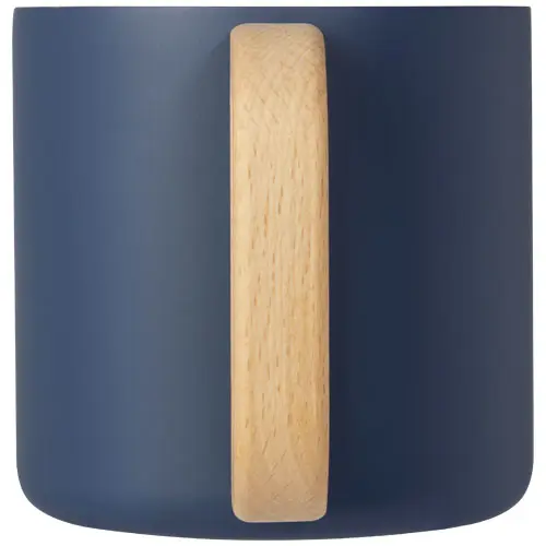 Tazza in acciaio inox riciclato certificato con manico in legno di faggio e isolamento sottovuoto in rame da 360ml