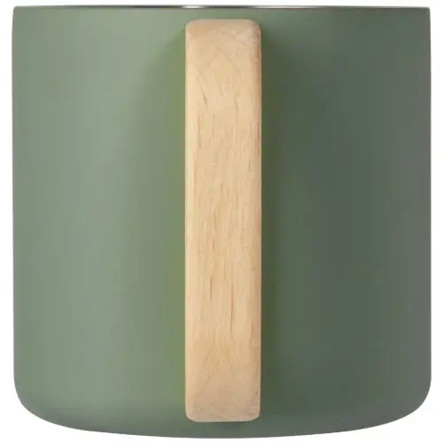 Tazza in acciaio inox riciclato certificato con manico in legno di faggio e isolamento sottovuoto in rame da 360ml