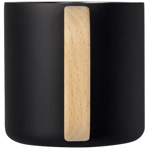 Tazza in acciaio inox riciclato certificato con manico in legno di faggio e isolamento sottovuoto in rame da 360ml