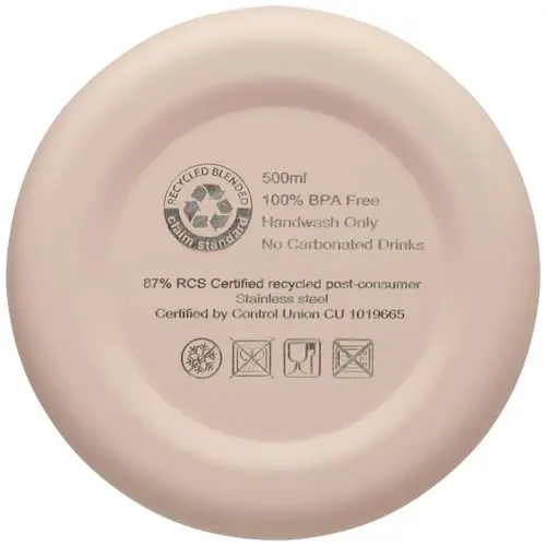 Borraccia con isolamento sottovuoto in rame certificata RCS finitura opaca confezione in cartone riciclato 500ml