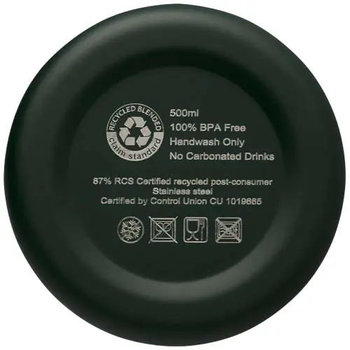 Borraccia con isolamento sottovuoto in rame certificata RCS finitura opaca confezione in cartone riciclato 500ml