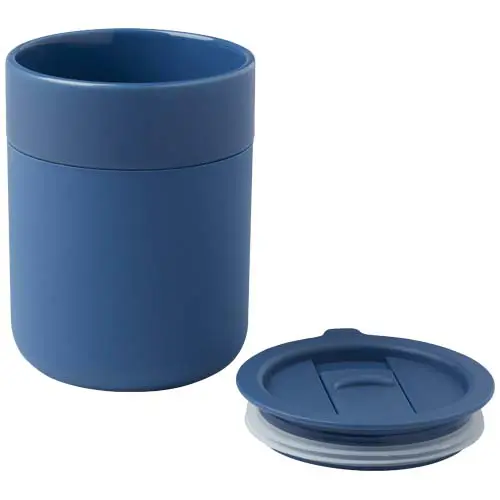 Bicchiere termico in ceramica con involucro in silicone e coperchio in plastica da 330ml