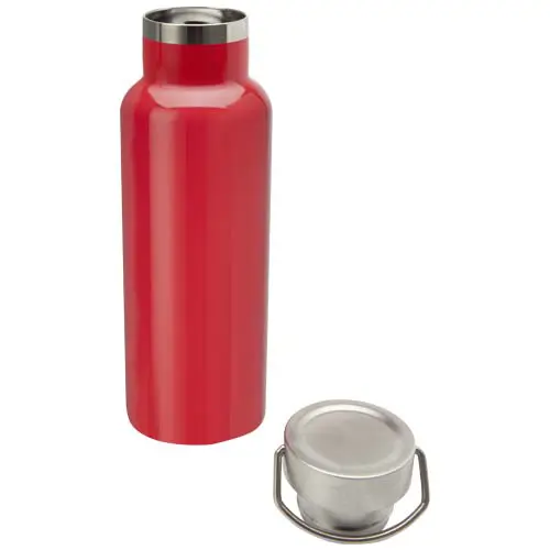 Borraccia in acciaio inox doppio strato con coperchio a vite e manico ad anello da 500 ml