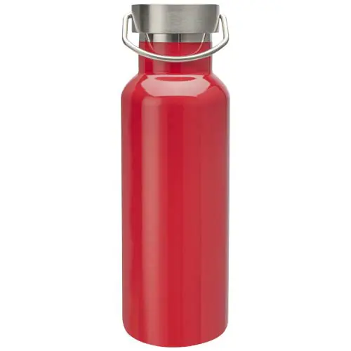 Borraccia in acciaio inox doppio strato con coperchio a vite e manico ad anello da 500 ml
