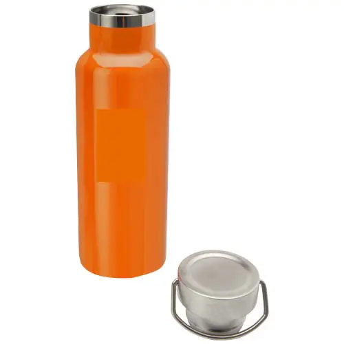 Borraccia in acciaio inox doppio strato con coperchio a vite e manico ad anello da 500 ml