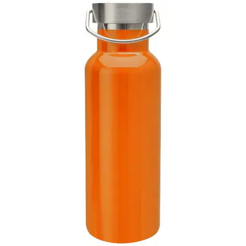 Borraccia in acciaio inox doppio strato con coperchio a vite e manico ad anello da 500 ml