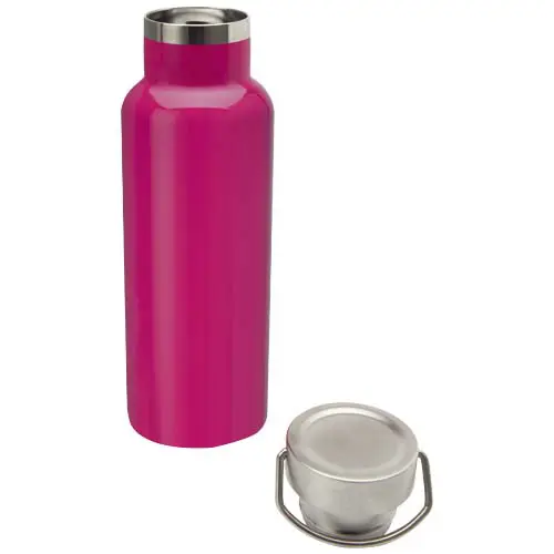 Borraccia in acciaio inox doppio strato con coperchio a vite e manico ad anello da 500 ml