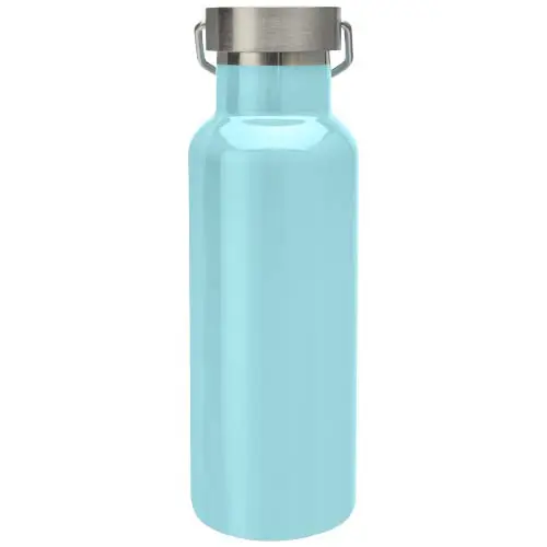 Borraccia in acciaio inox doppio strato con coperchio a vite e manico ad anello da 500 ml