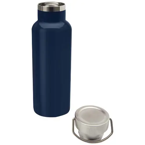 Borraccia in acciaio inox doppio strato con coperchio a vite e manico ad anello da 500 ml